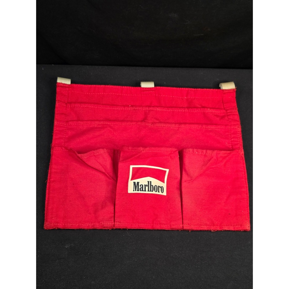 Vintage Marlboro Adventure Team Red Canvas Pocket Organizer‎ Velcro  Bag